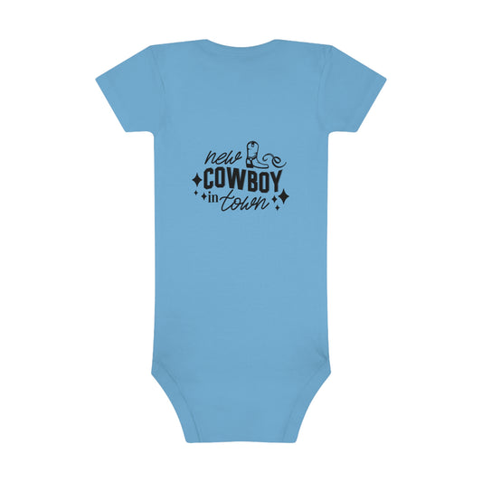 Baby Short Sleeve Onesie® New Cowboy In Town